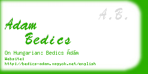 adam bedics business card